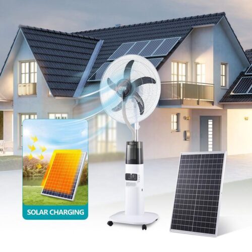Ventilateur Brumisateur Solaire Rechargeable 18" – Winning Star ST-4313